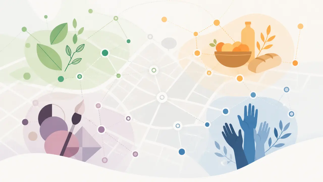 Illustration abstraite d'une association locale et de l'engagement citoyen