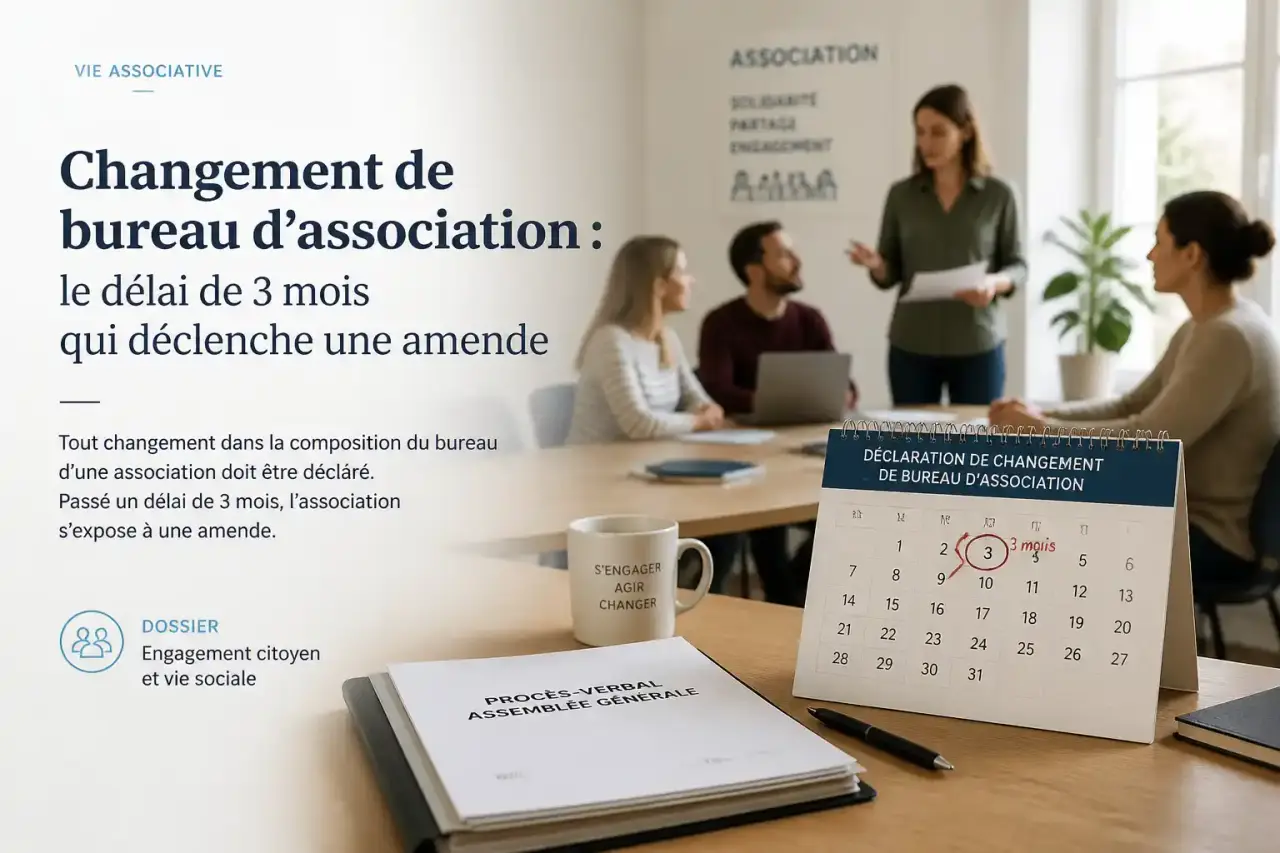 Changement de bureau d'association : le délai de 3 mois qui déclenche une amende