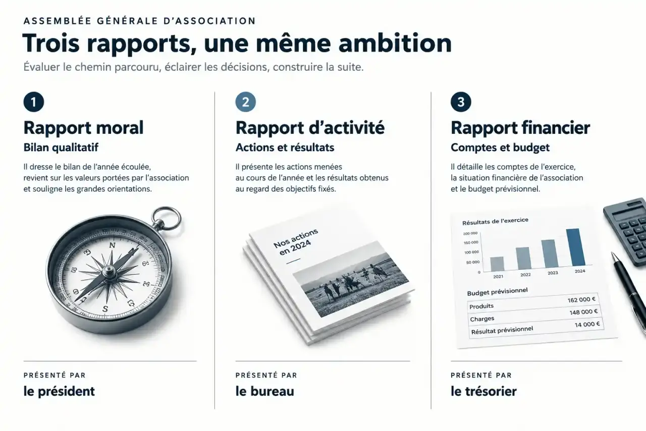 Rapport moral association : différences entre rapport moral, rapport d'activité et rapport financier